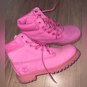 Timberland Women's Vibrant Pink Combat Boots